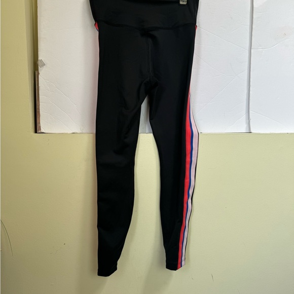 Nike Power Victory Stripe Training Tights Pants Stretch 7/8 Black Multi Red Logo - Picture 4 of 15